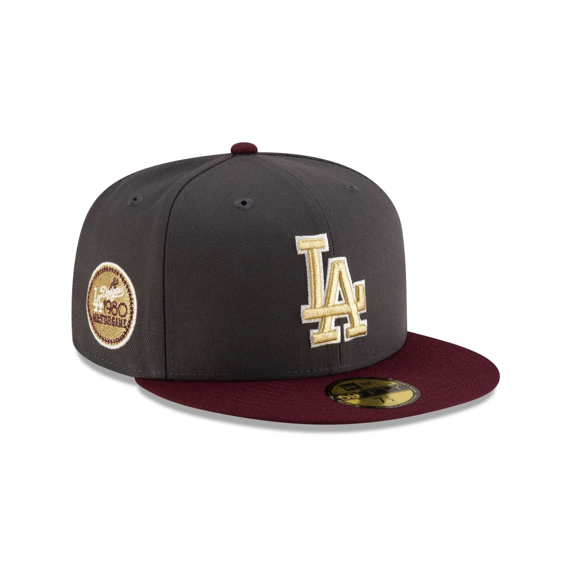 Just Caps Graphite Maroon Los Angeles Dodgers 59FIFTY Fitted Hat sold by New Era