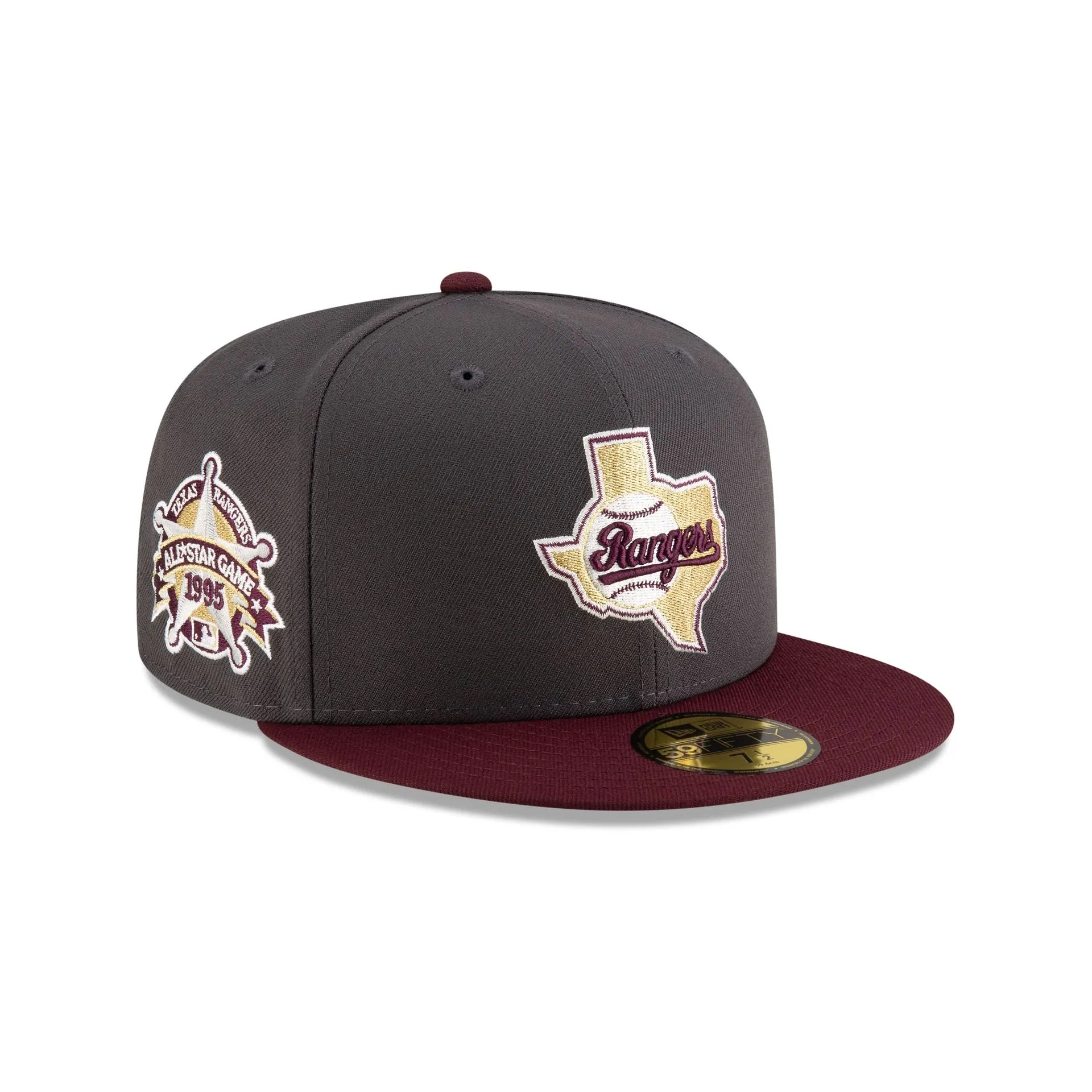 Just Caps Graphite Maroon Texas Rangers 59FIFTY Fitted Hat sold by New Era