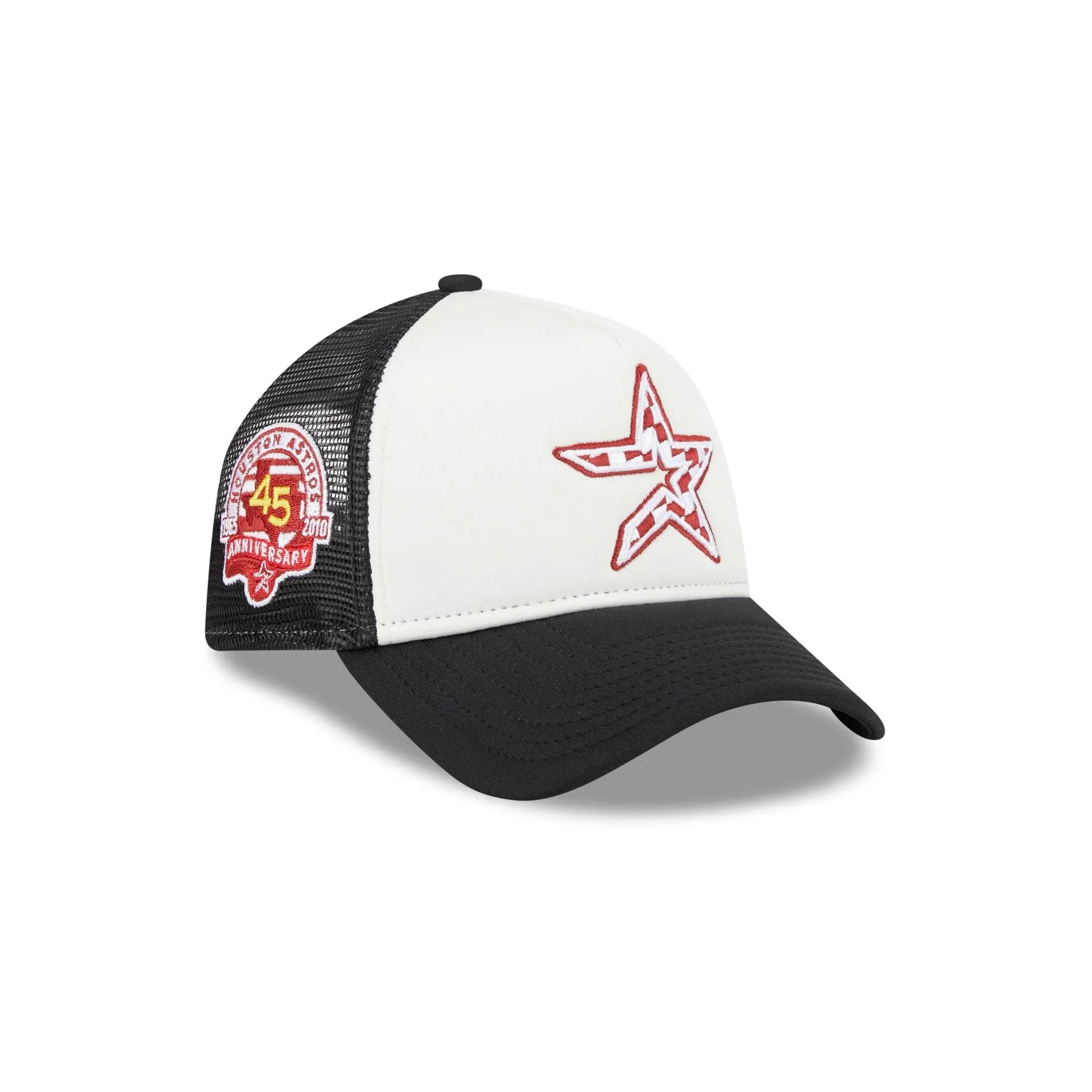 Houston Astros Checkered Flag 9FORTY A-Frame Trucker Hat sold by New Era
