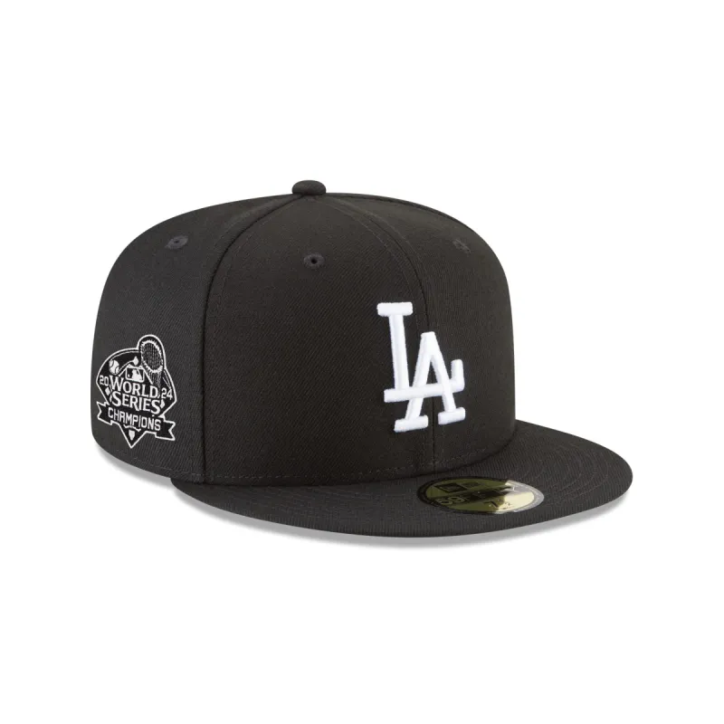 Los Angeles Dodgers World Series Champions Black 59FIFTY Fitted Hat sold by New Era