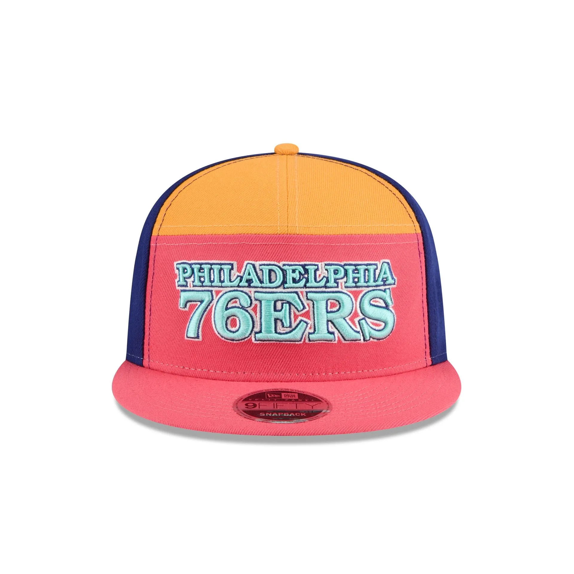 Philadelphia 76ers Coral Split Panel 9FIFTY Snapback Hat sold by New Era product image thumbnail 2