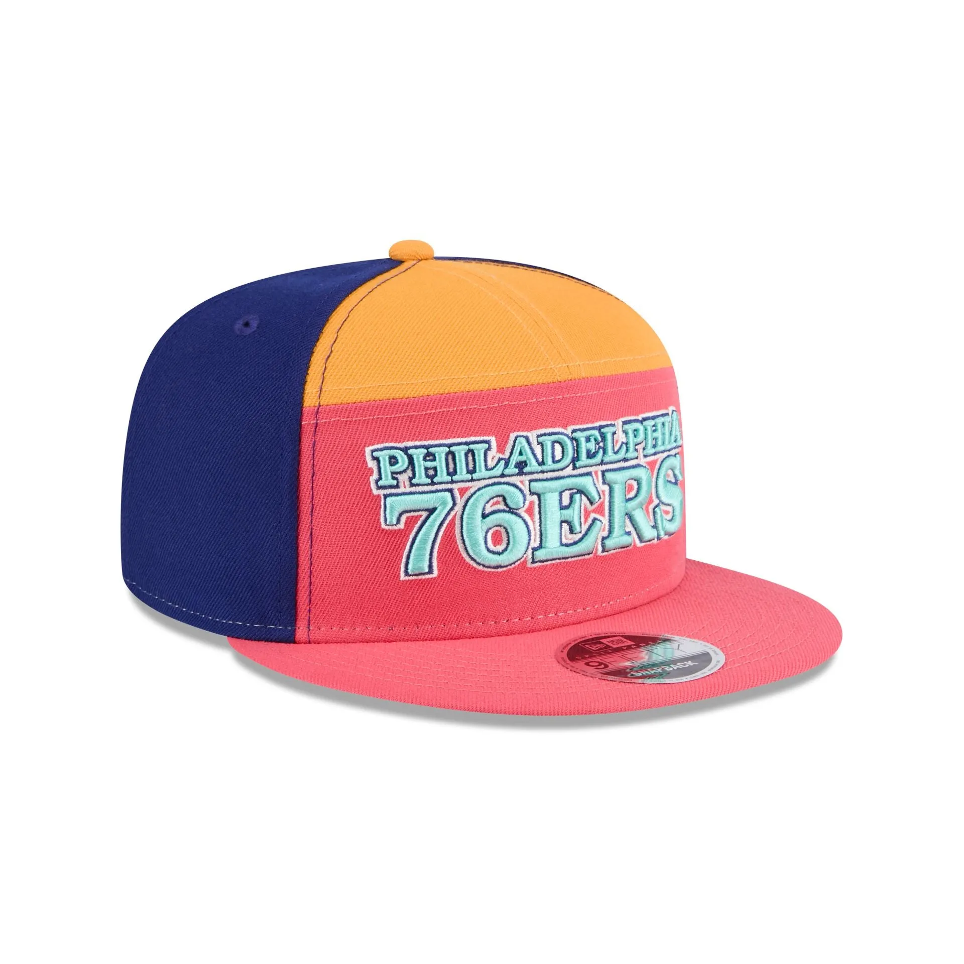 Philadelphia 76ers Coral Split Panel 9FIFTY Snapback Hat sold by New Era product image thumbnail 3