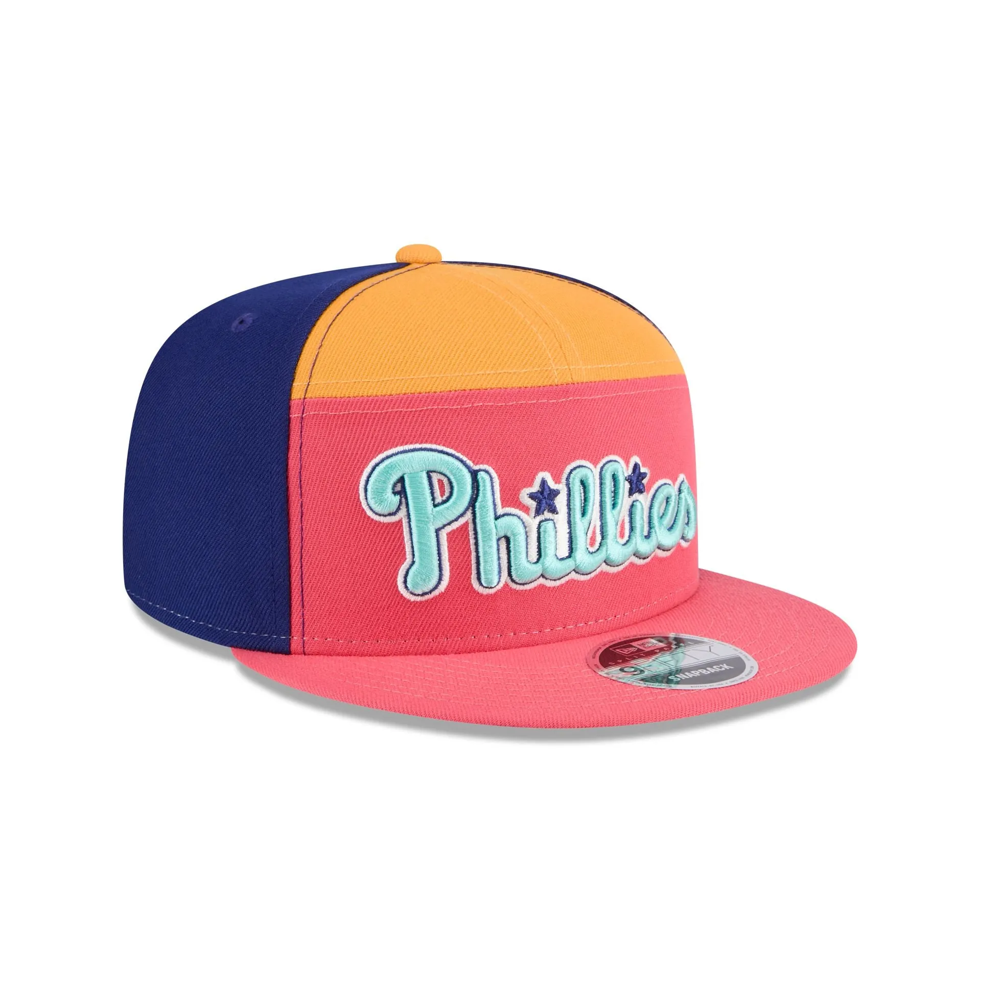 Philadelphia Phillies Coral Split Panel 9FIFTY Snapback Hat sold by New Era product image thumbnail 3