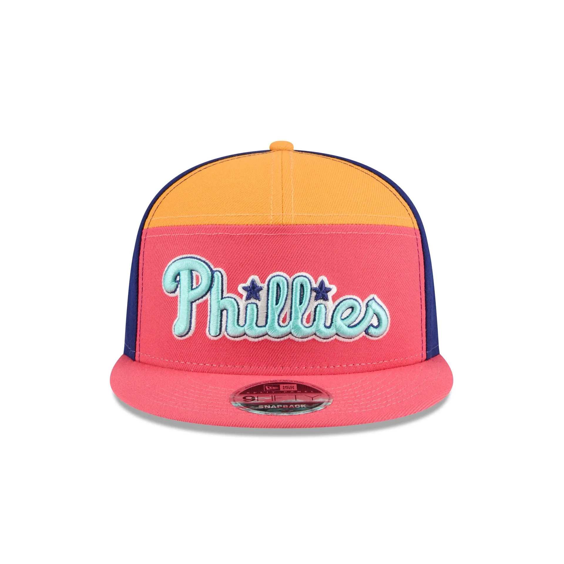 Philadelphia Phillies Coral Split Panel 9FIFTY Snapback Hat sold by New Era product image thumbnail 2