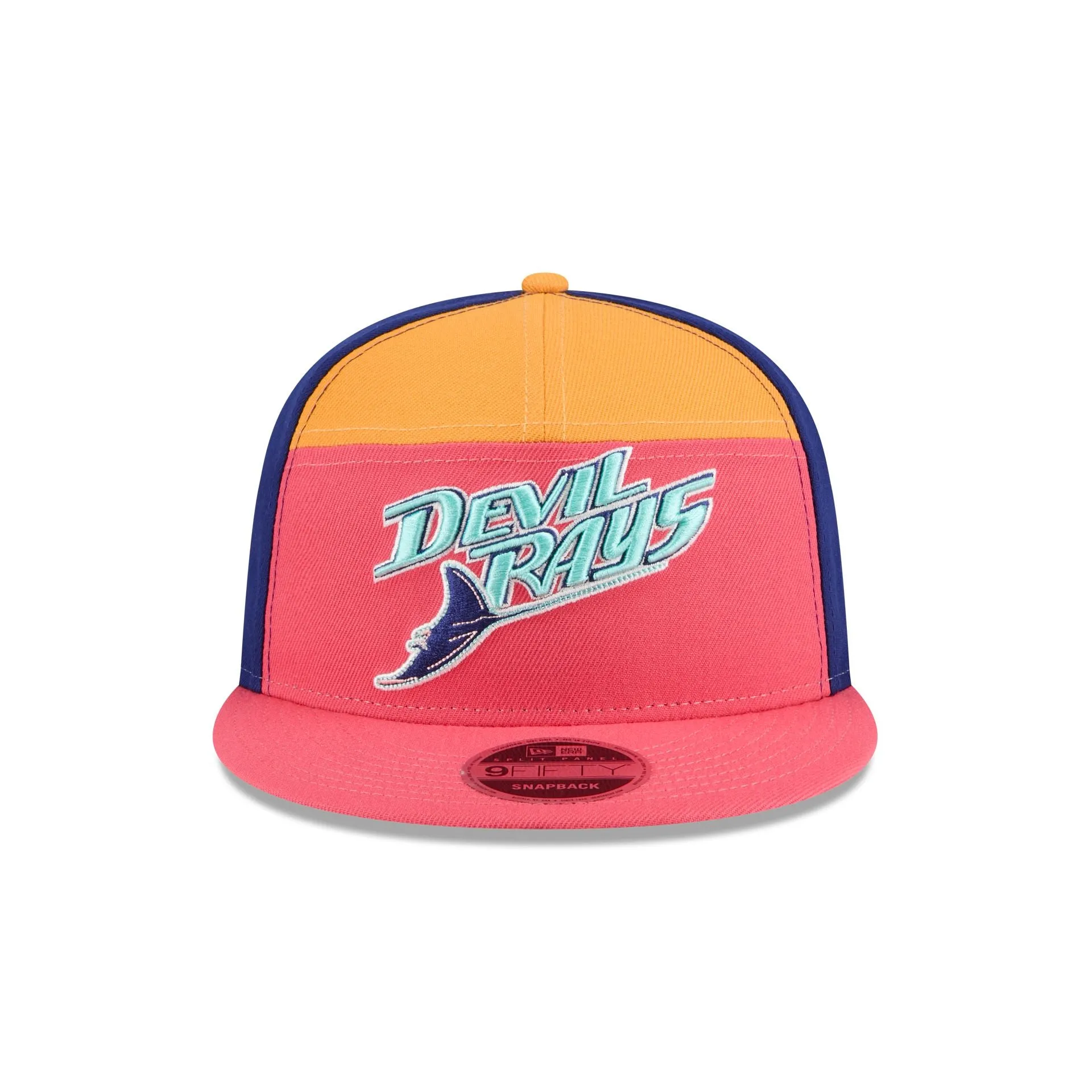 Tampa Bay Rays Coral Split Panel 9FIFTY Snapback Hat sold by New Era product image thumbnail 2