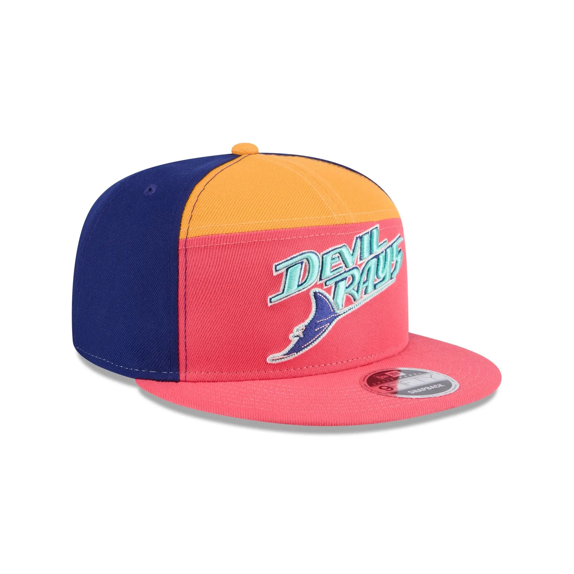 Tampa Bay Rays Coral Split Panel 9FIFTY Snapback Hat sold by New Era product image thumbnail 3