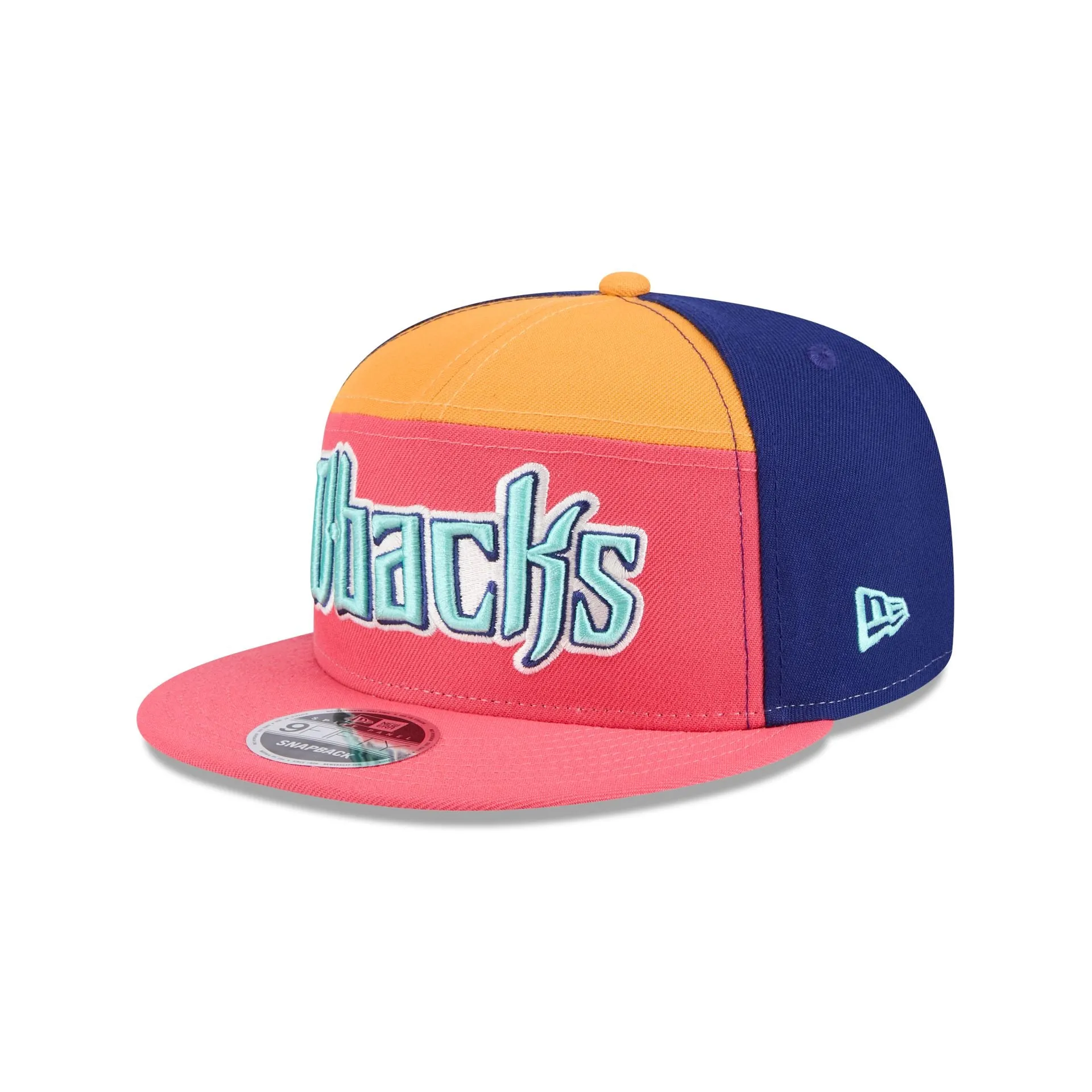 Arizona Diamondbacks Coral Split Panel 9FIFTY Snapback Hat sold by New Era
