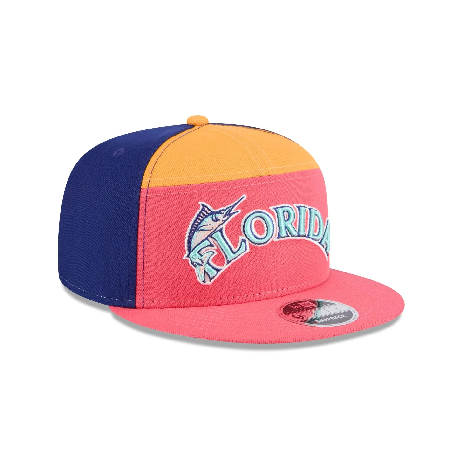 Miami Marlins Coral Split Panel 9FIFTY Snapback Hat sold by New Era product image thumbnail 3