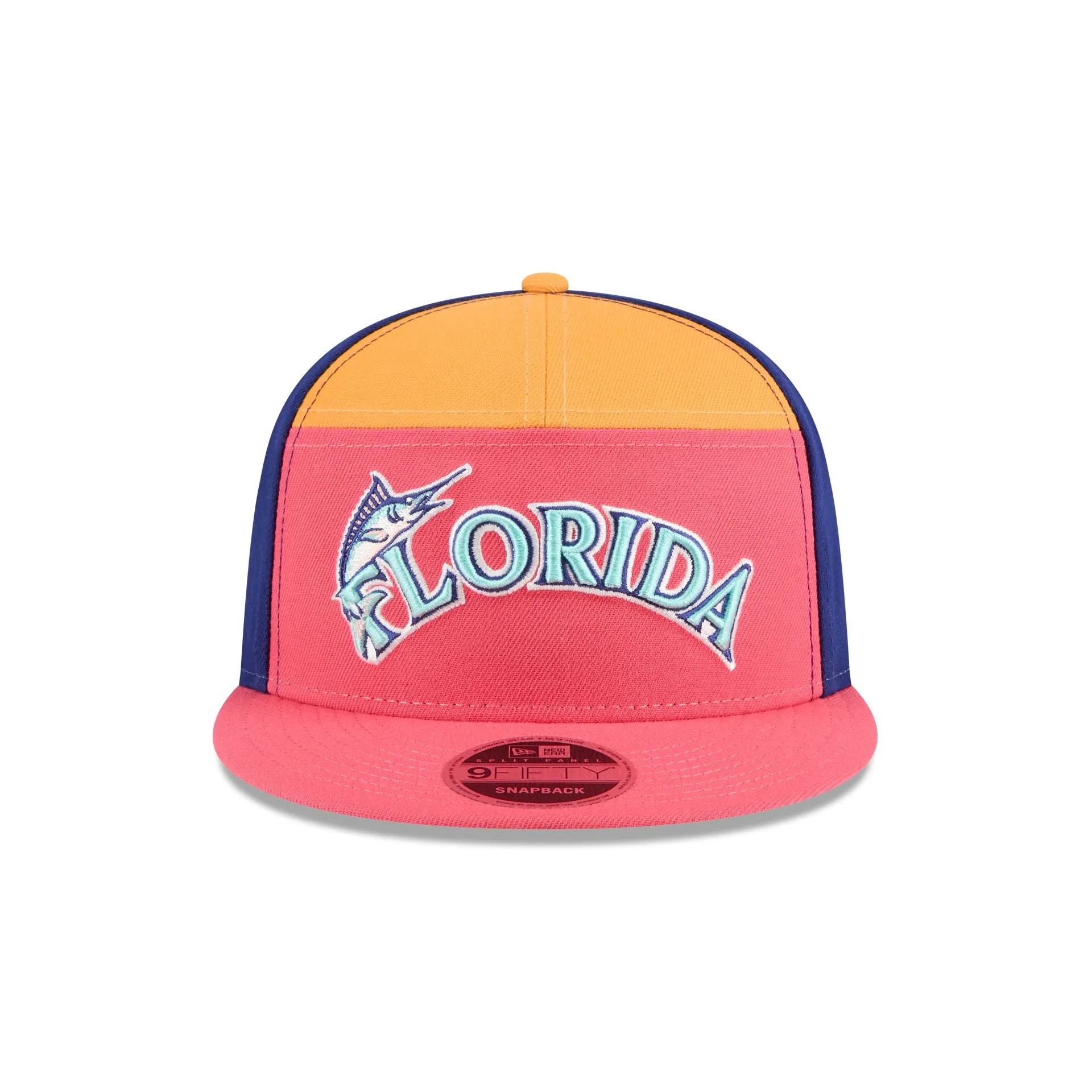 Miami Marlins Coral Split Panel 9FIFTY Snapback Hat sold by New Era product image thumbnail 2