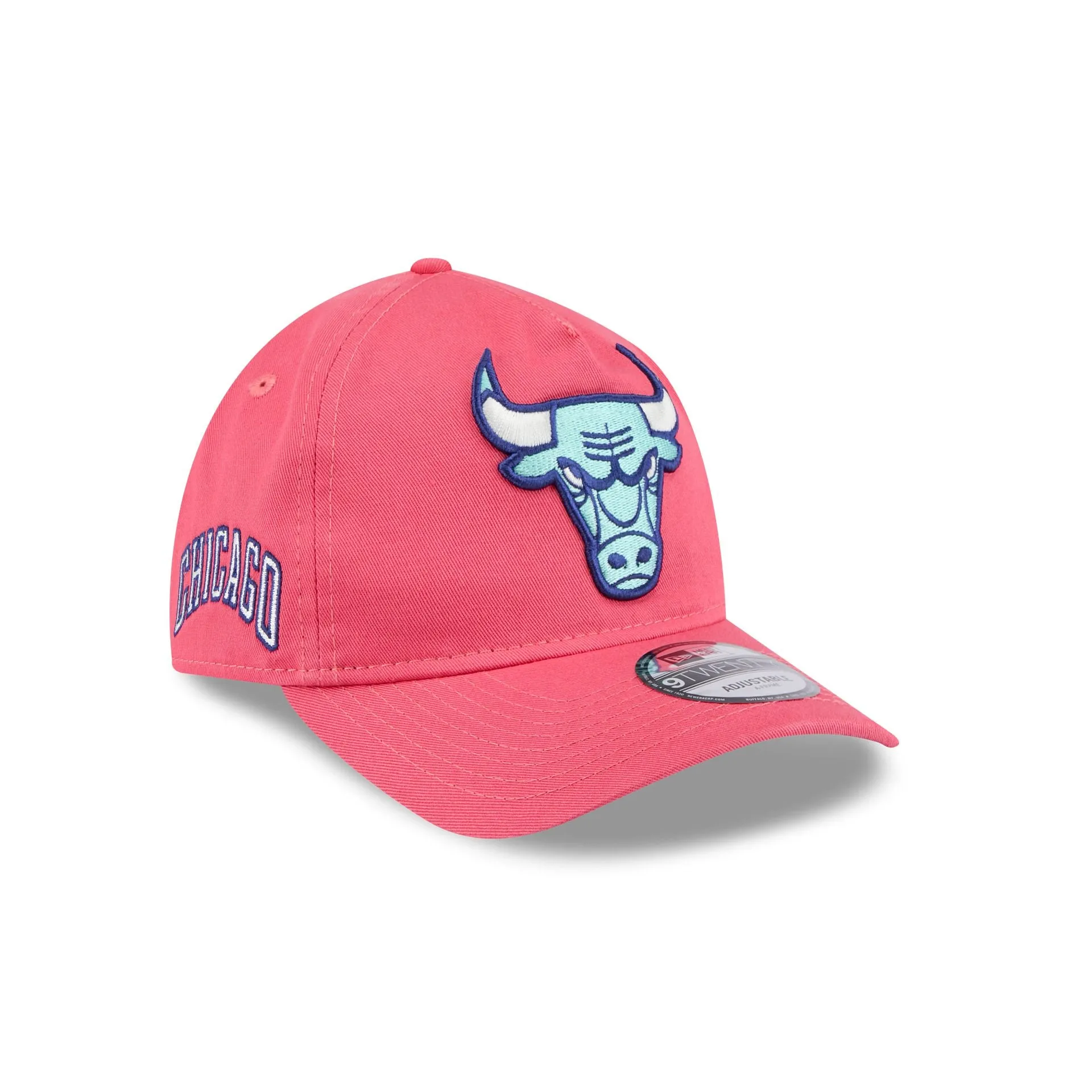 Chicago Bulls Coral 9TWENTY A-Frame Adjustable Hat sold by New Era