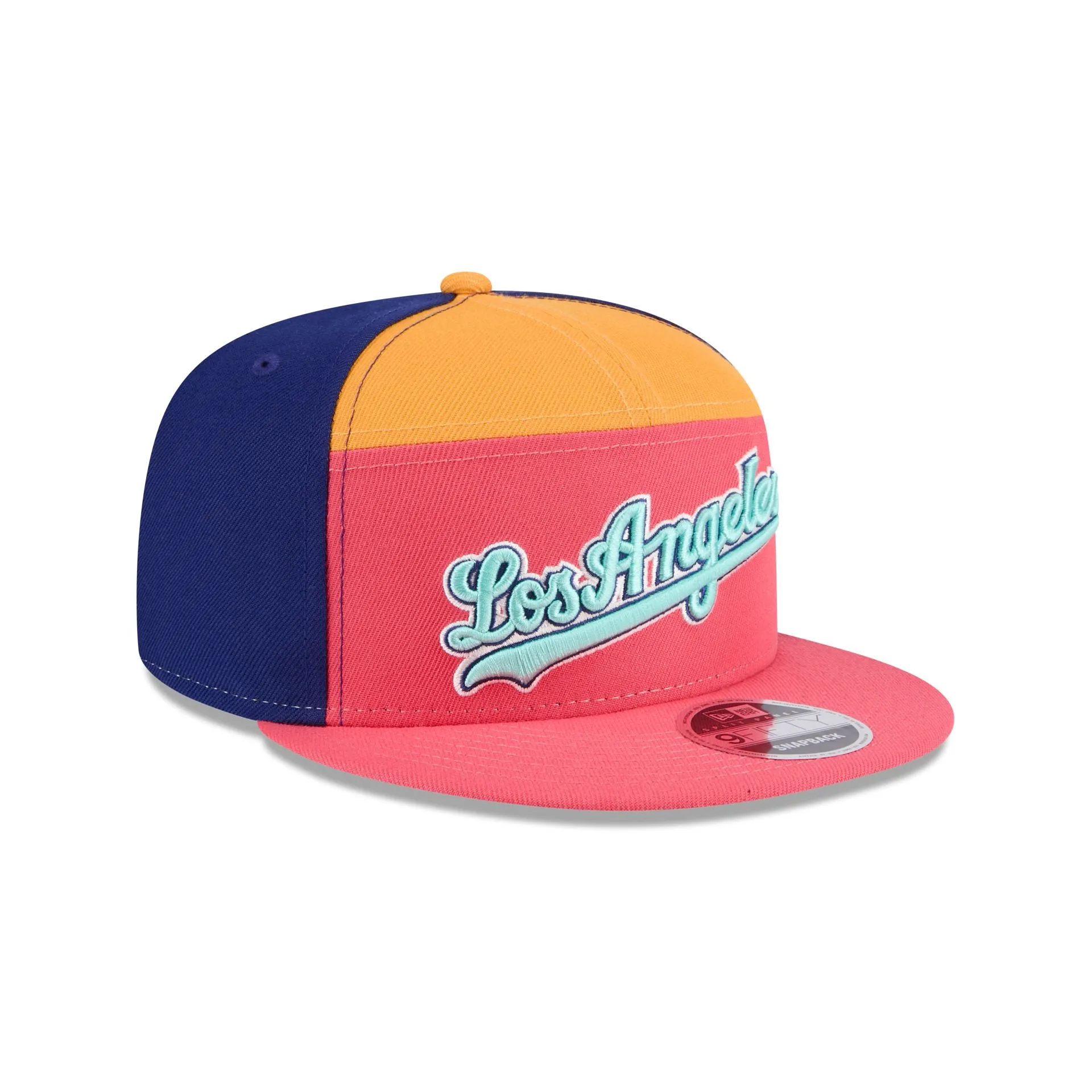 Los Angeles Dodgers Coral Split Panel 9FIFTY Snapback Hat sold by New Era product image thumbnail 3