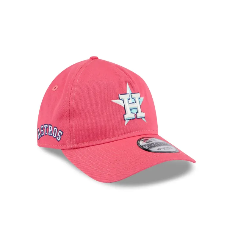 Houston Astros Coral 9TWENTY A-Frame Adjustable Hat sold by New Era