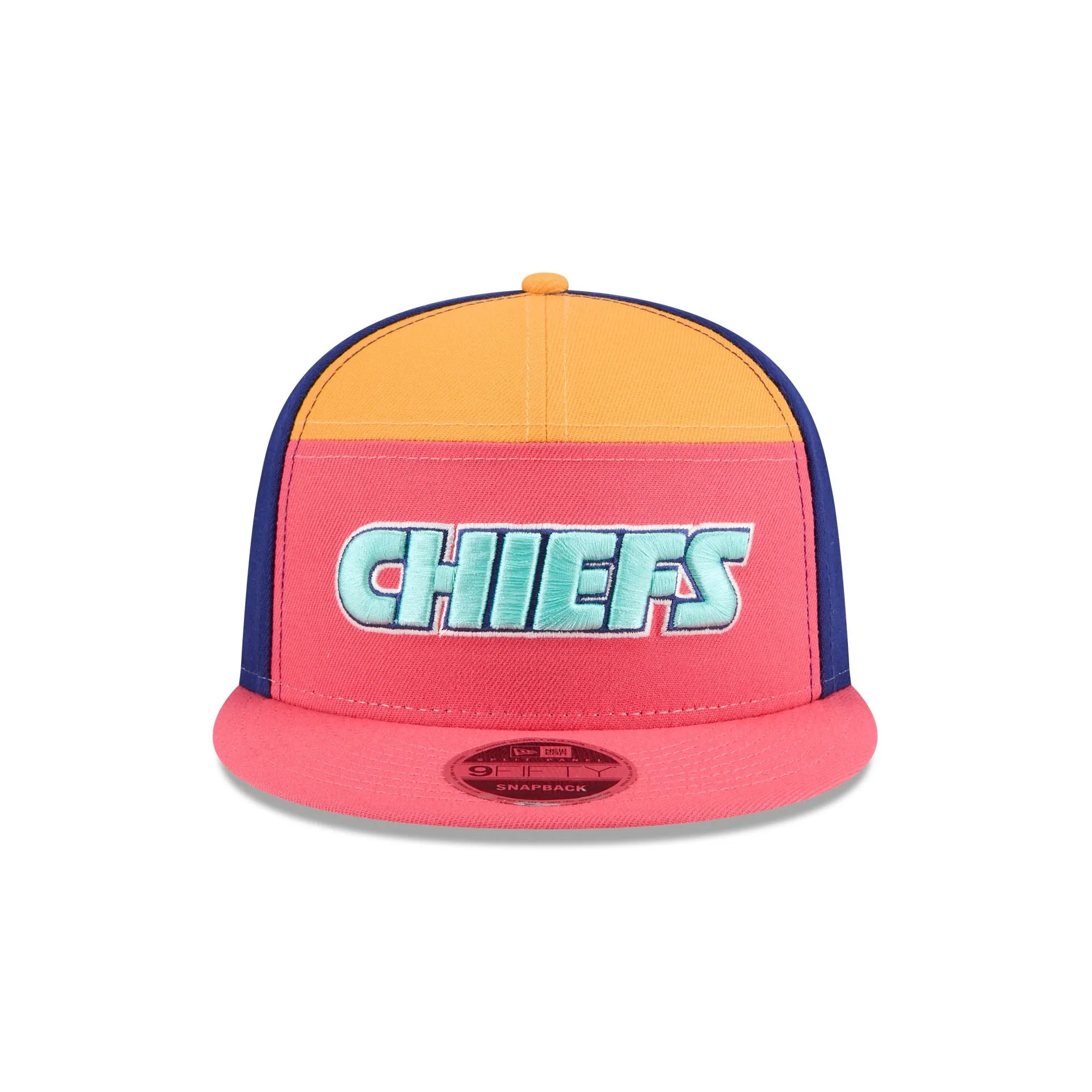 Kansas City Chiefs Coral Split Panel 9FIFTY Snapback Hat sold by New Era product image thumbnail 2