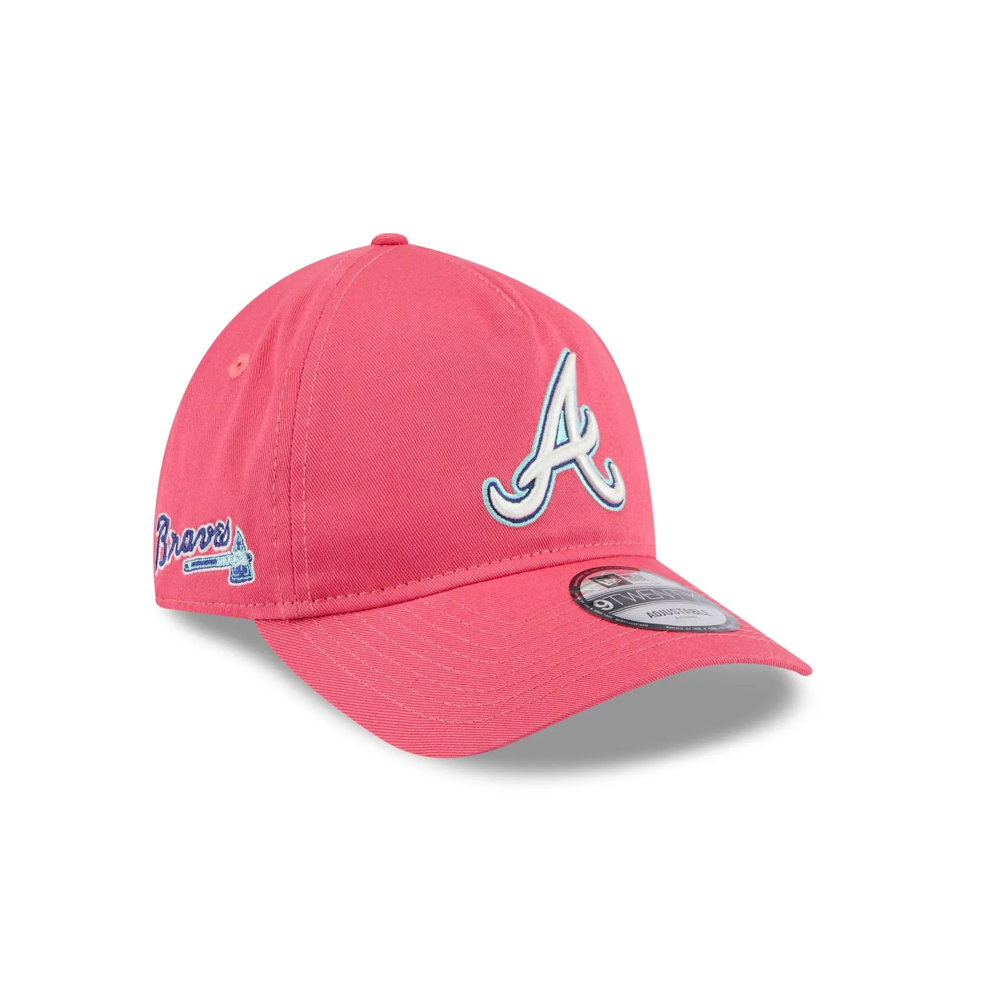 Atlanta Braves Coral 9TWENTY A-Frame Adjustable Hat sold by New Era