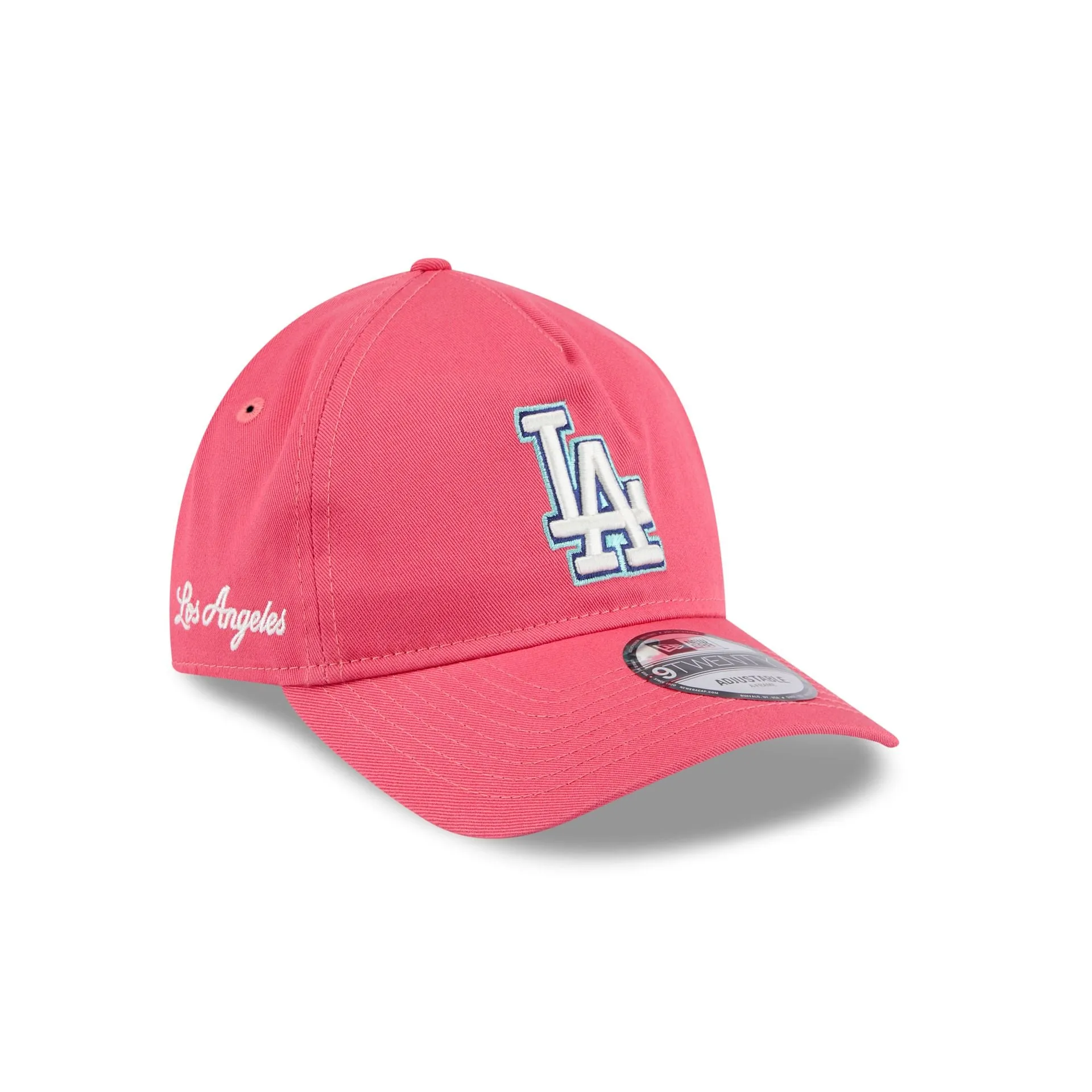 Los Angeles Dodgers Coral 9TWENTY A-Frame Adjustable Hat sold by New Era