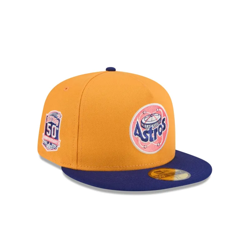 Houston Astros Gold 59FIFTY A-Frame Fitted Hat sold by New Era