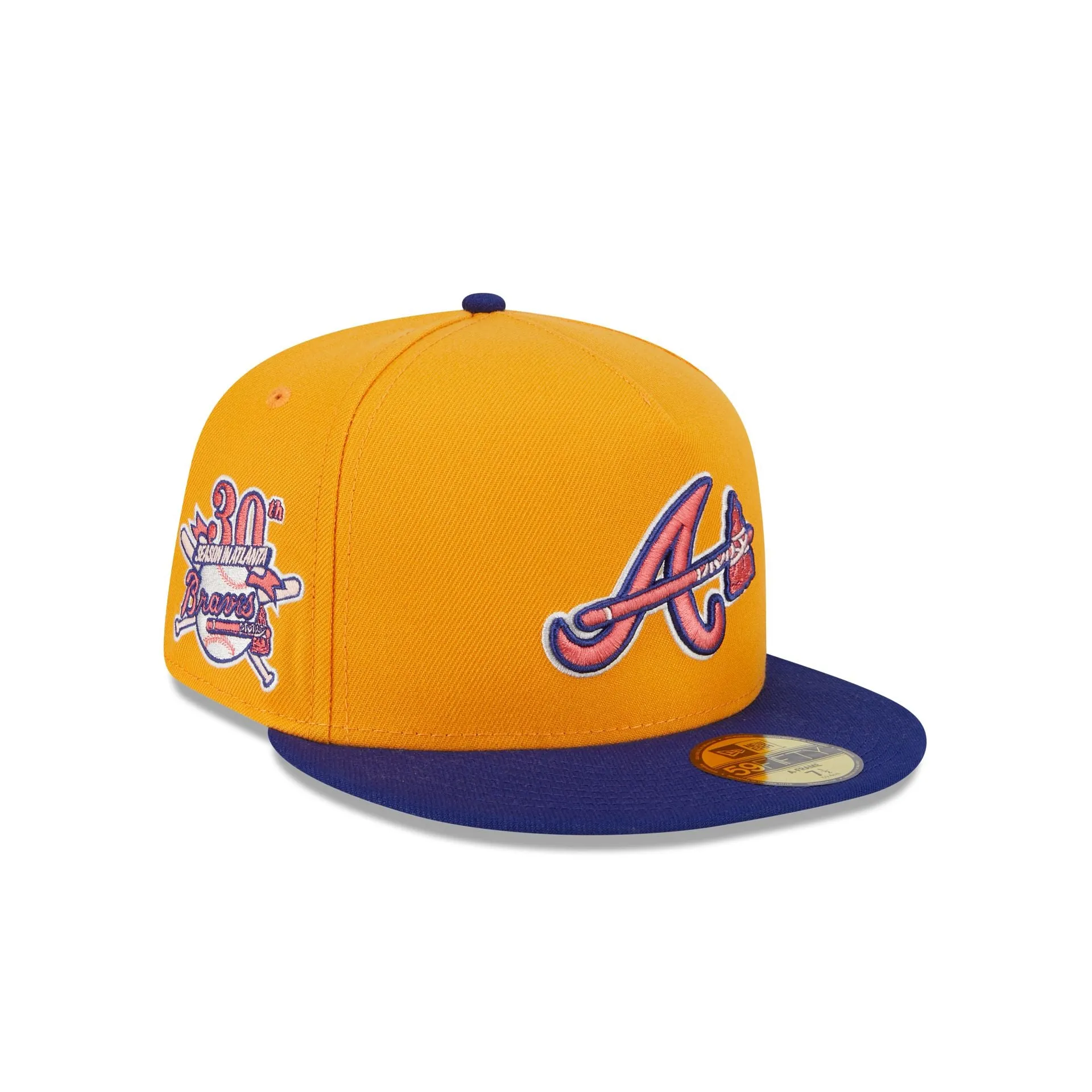 Atlanta Braves Gold 59FIFTY A-Frame Fitted Hat sold by New Era