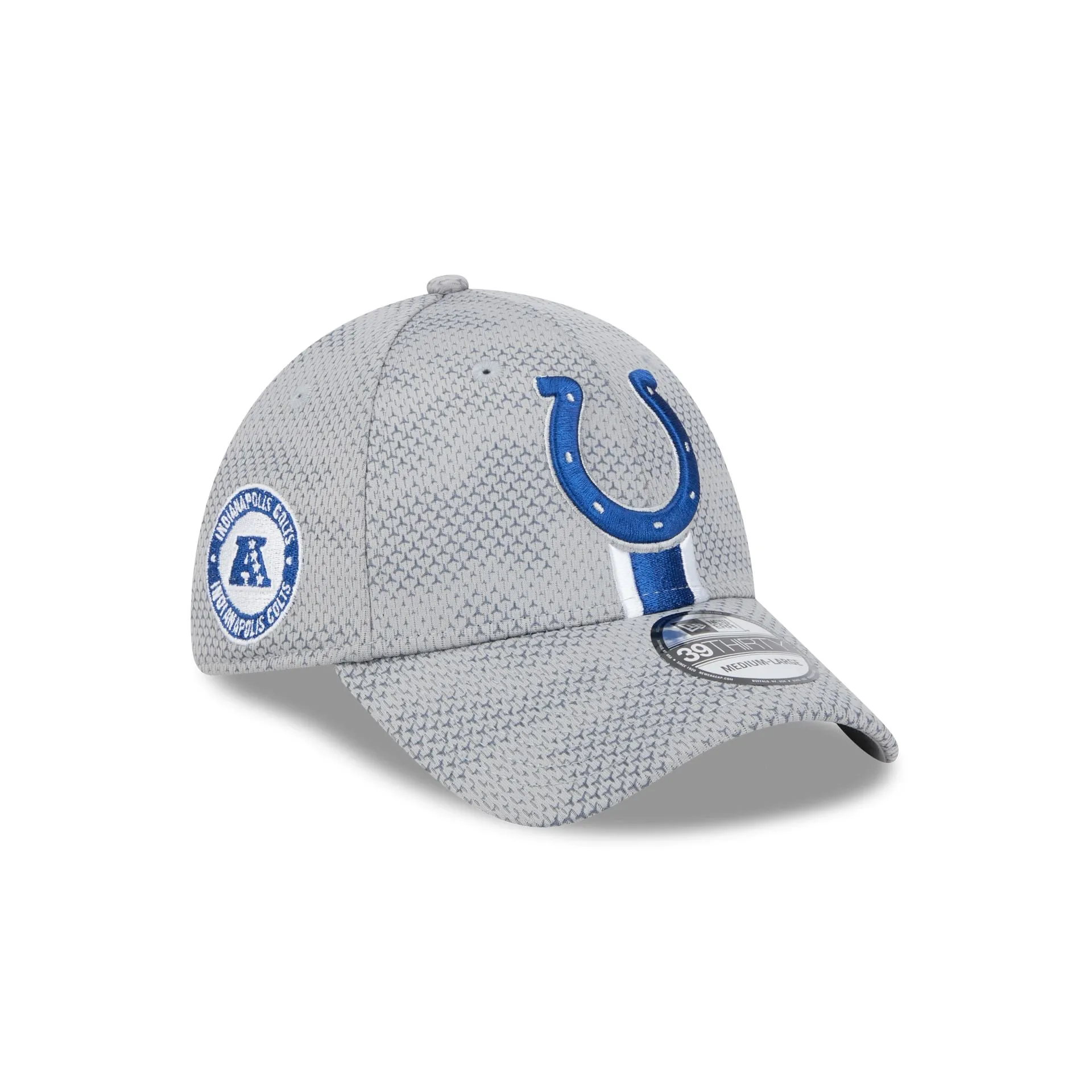 Indianapolis Colts 2024 Sideline Gray 39THIRTY Stretch Fit Hat sold by New Era