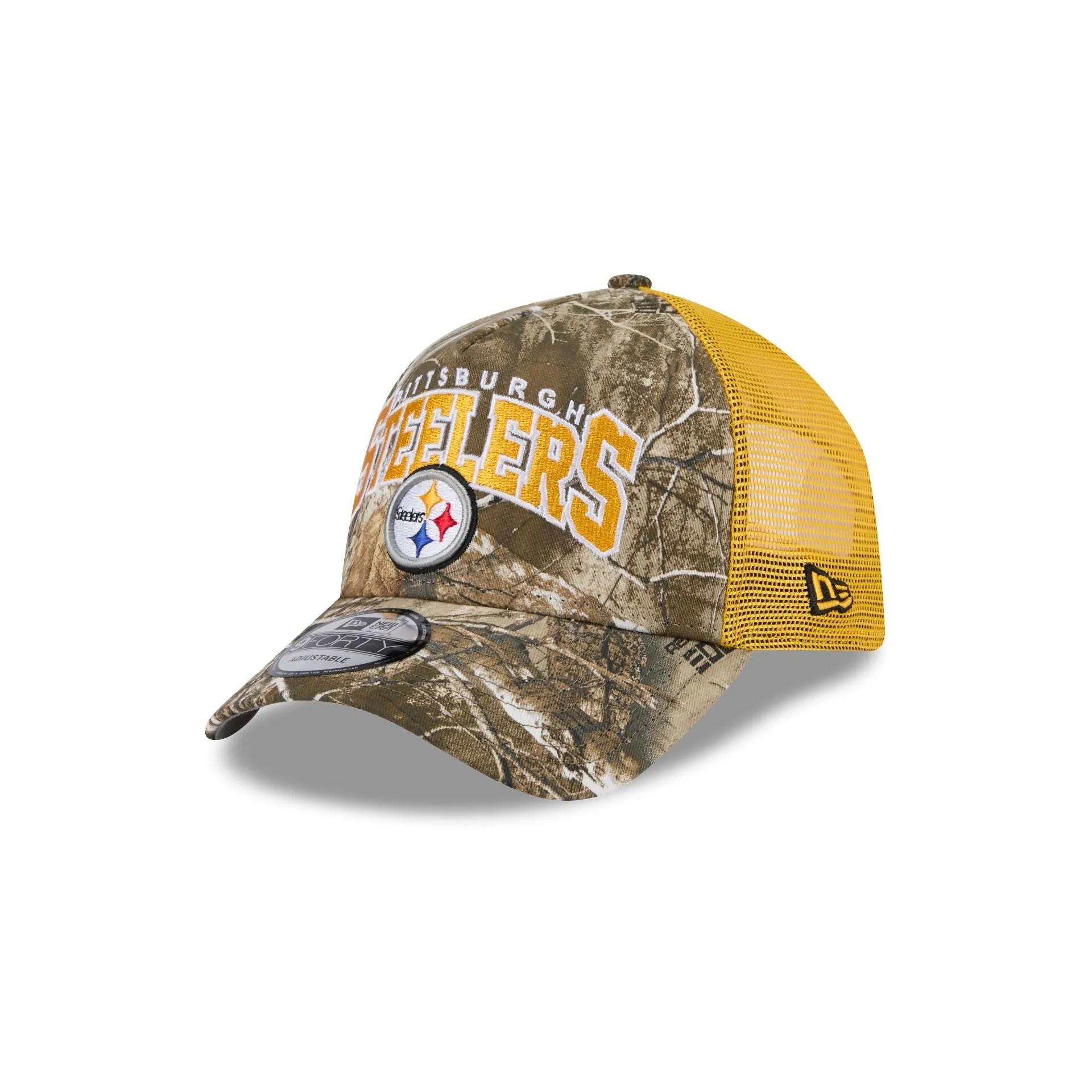 Pittsburgh Steelers Active 9FORTY A-Frame Trucker Hat sold by New Era