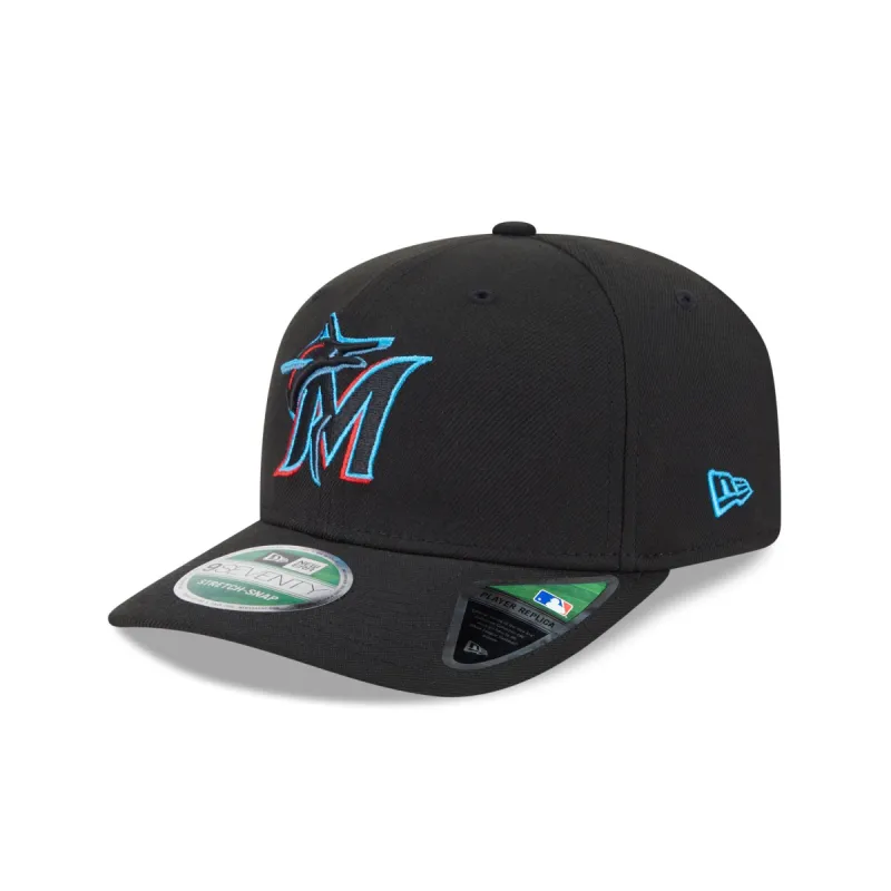 Miami Marlins Game Authentic Collection 9SEVENTY Stretch-Snap Hat sold by New Era