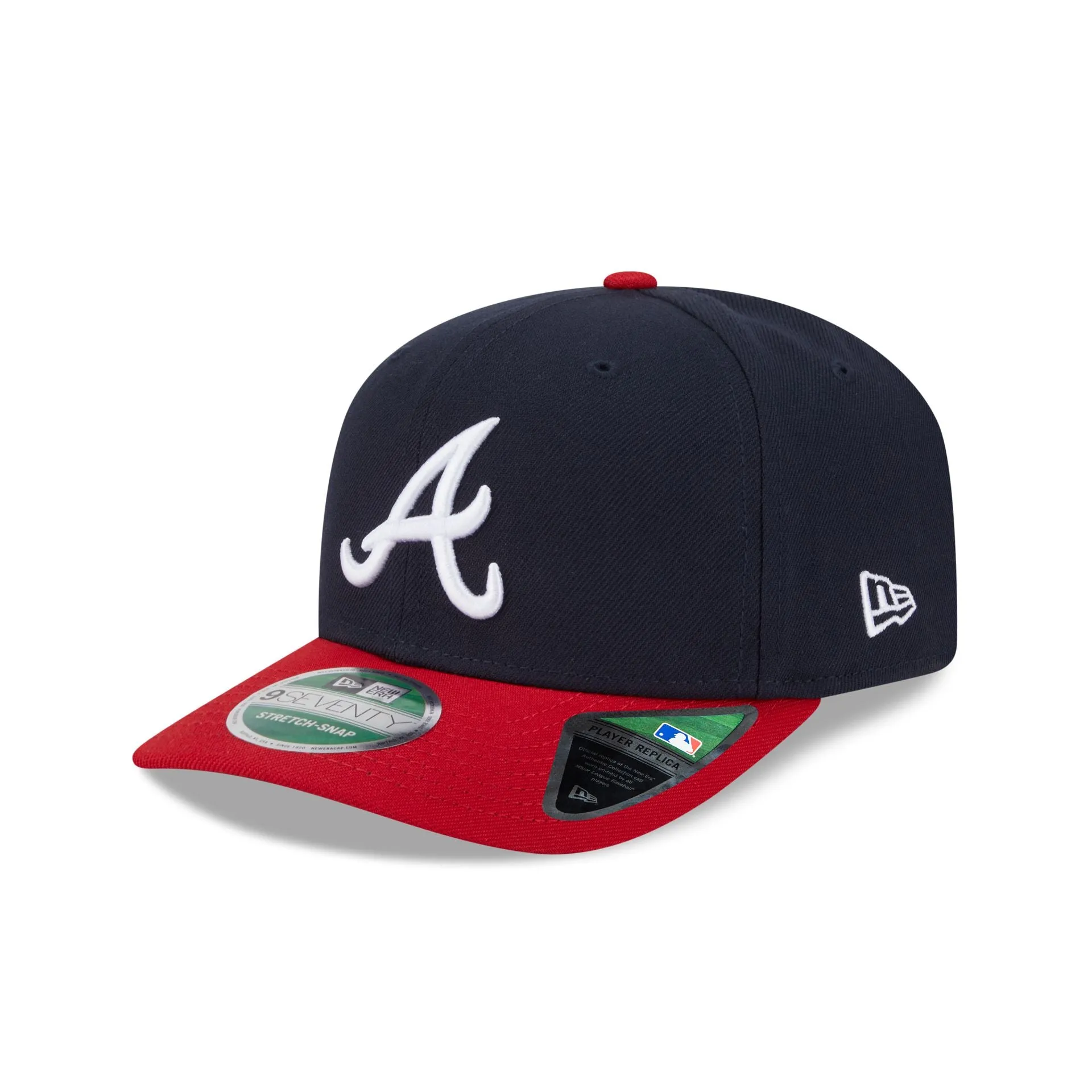 Atlanta Braves Home Authentic Collection 9SEVENTY Stretch-Snap Hat sold by New Era