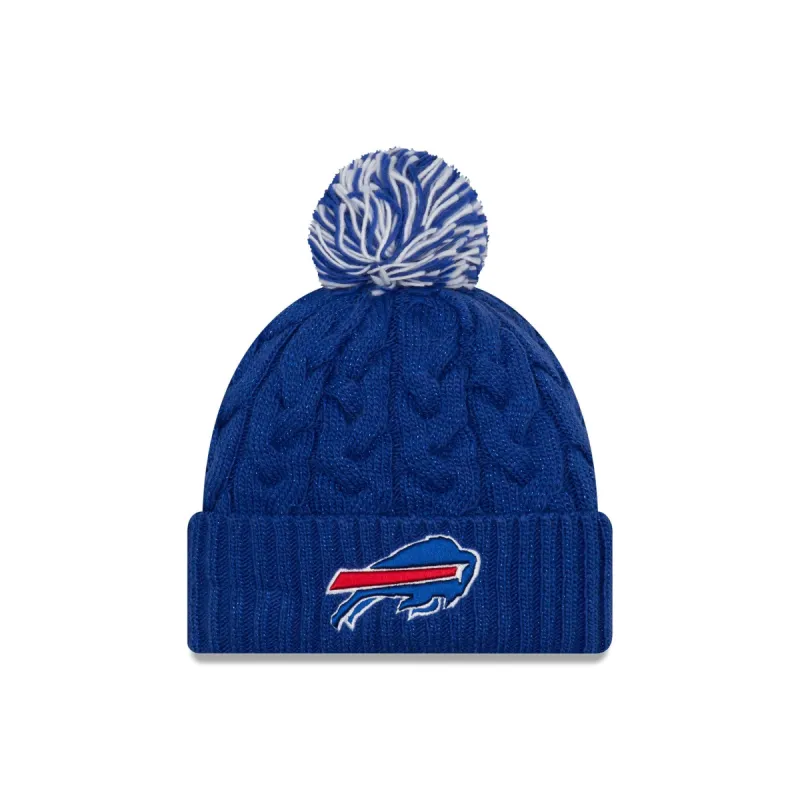 Buffalo Bills Cozy Cable Women's Pom Knit Hat sold by New Era