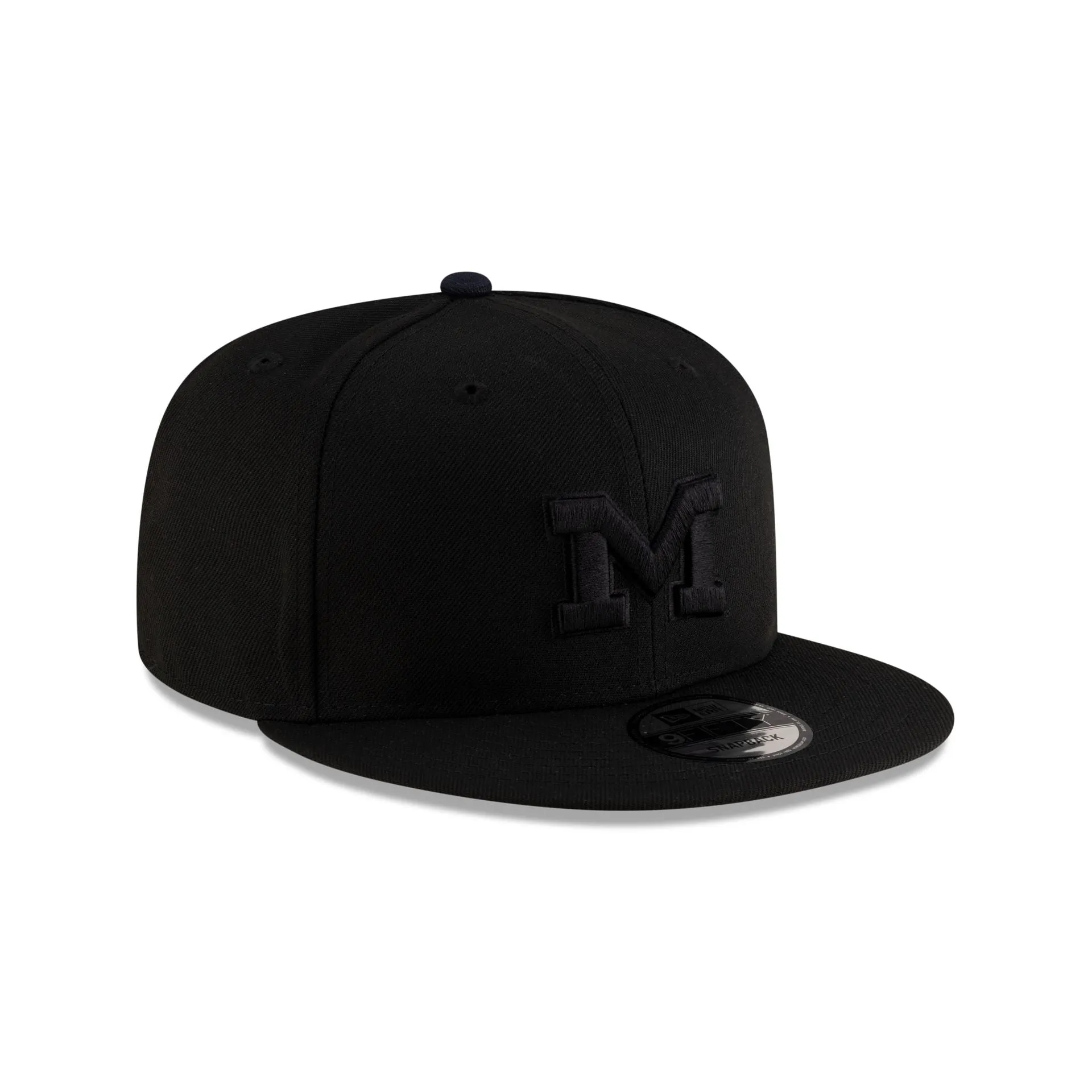 Michigan Wolverines Black on Black 9FIFTY Snapback Hat sold by New Era
