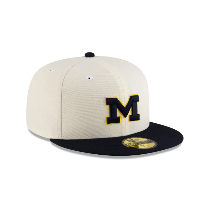 Michigan Wolverines Crome Navy 59FIFTY Fitted sold by New Era