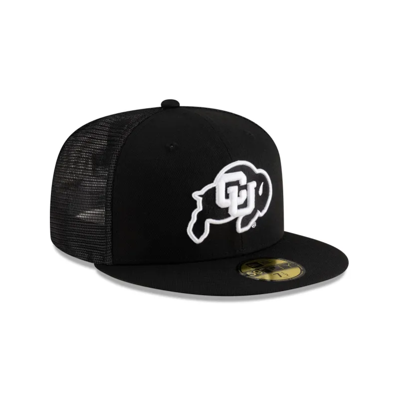 Colorado Buffaloes Black & White 59FIFTY Fitted Trucker Hat sold by New Era