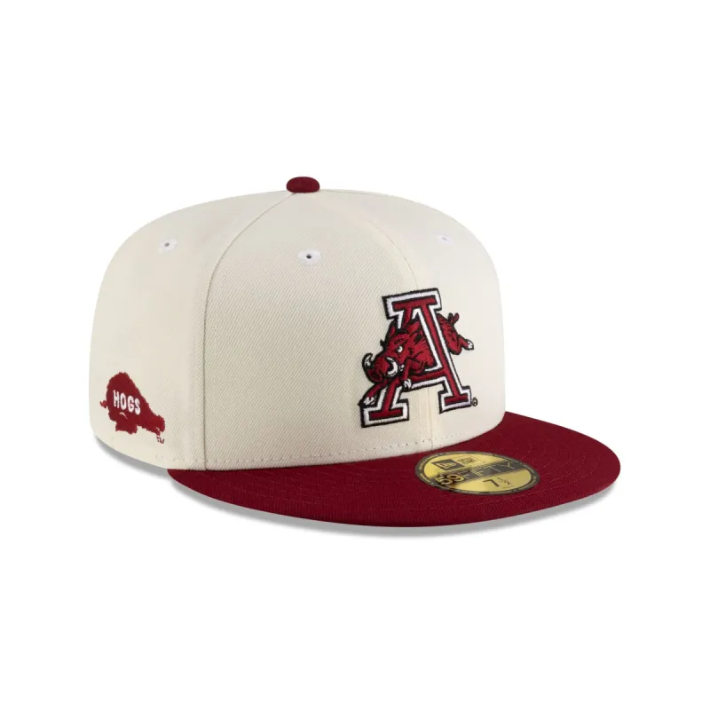 Arkansas Razorbacks College Vault Chrome 59FIFTY Fitted sold by New Era