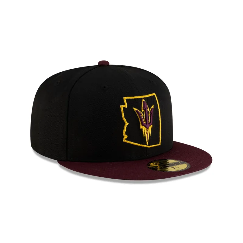 Arizona State Sun Devils Black Maroon 59FIFTY Fitted sold by New Era