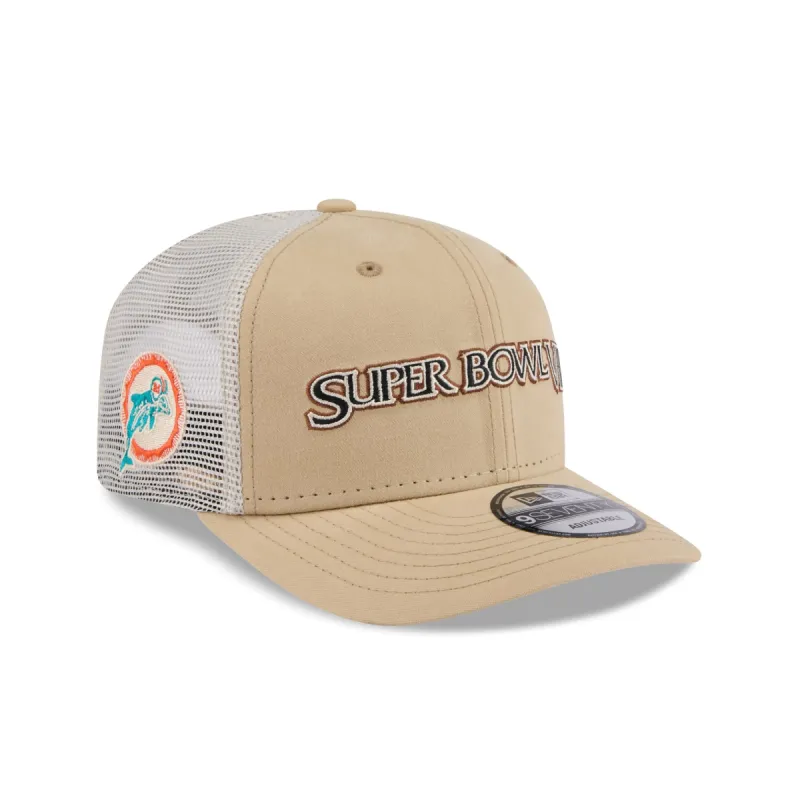 Miami Dolphins Khaki Champions 9SEVENTY Stretch-Snap Hat sold by New Era