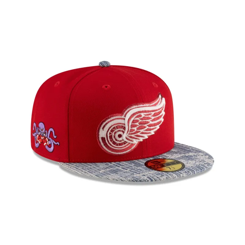 Detroit Red Wings Scarlet Denim Glow 59FIFTY Fitted Hat sold by New Era
