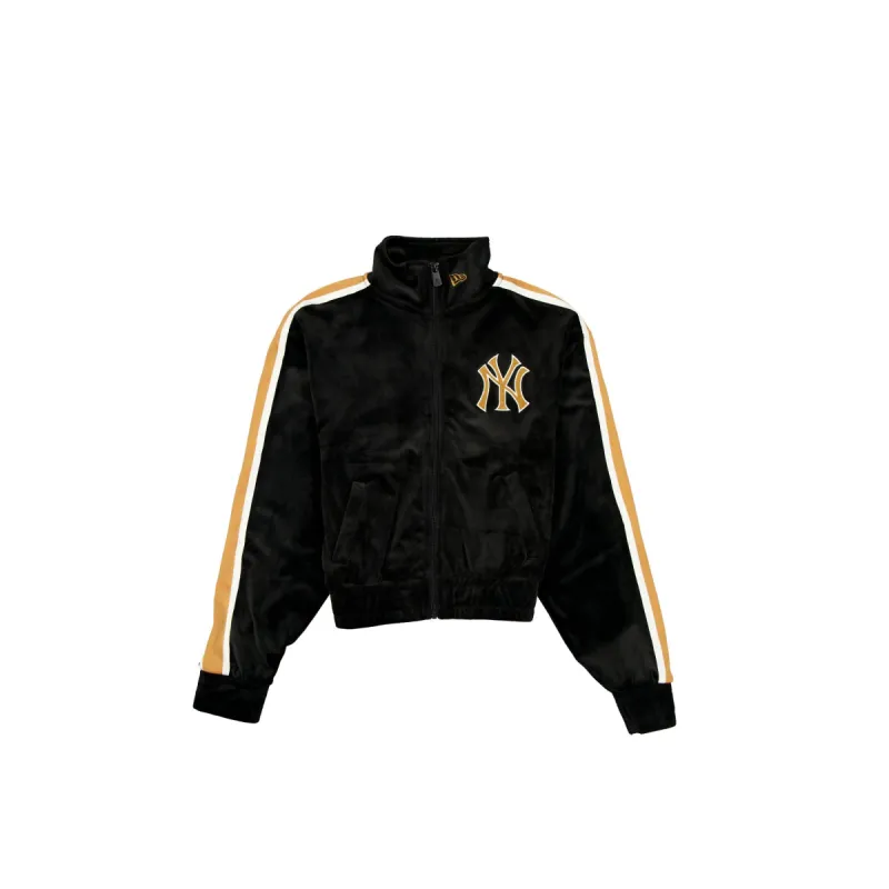 New York Yankees Women's Black Velour Track Jacket sold by New Era