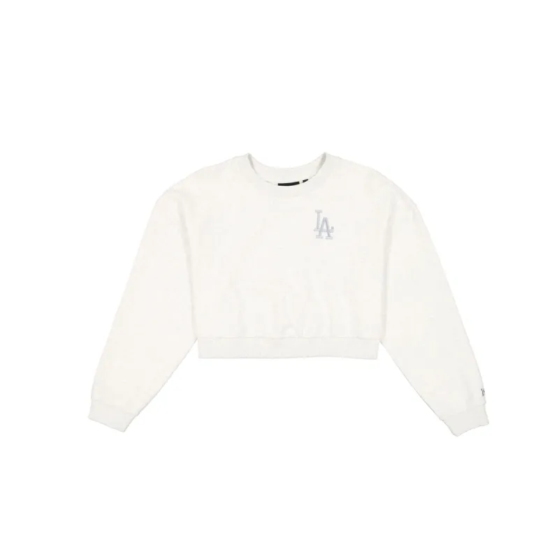 Los Angeles Dodgers Women's Cropped Heather Gray Crewneck sold by New Era