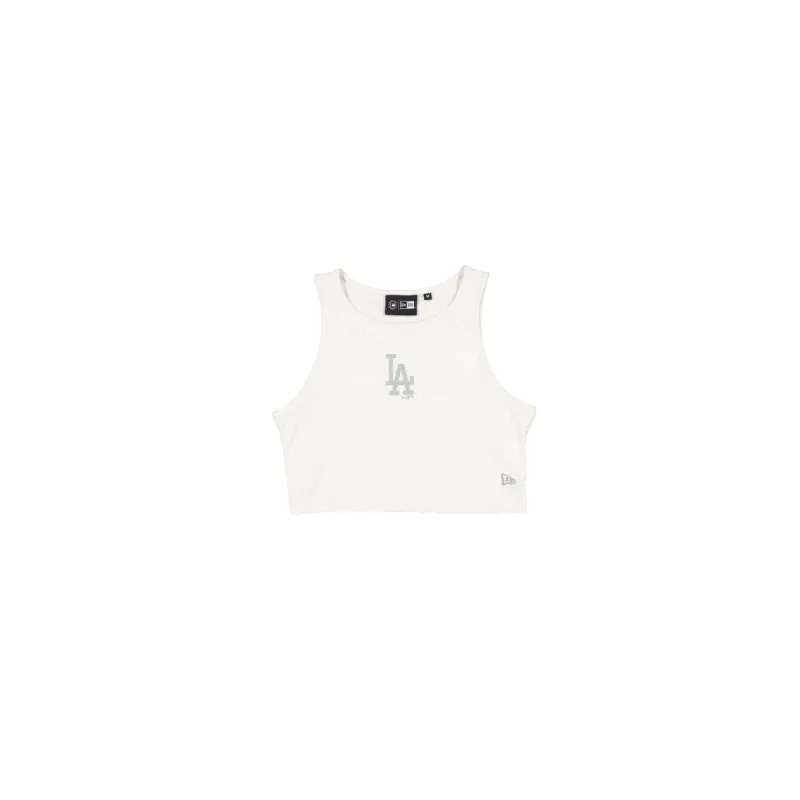 Los Angeles Dodgers Women's Cropped Heather Gray Tank Top sold by New Era