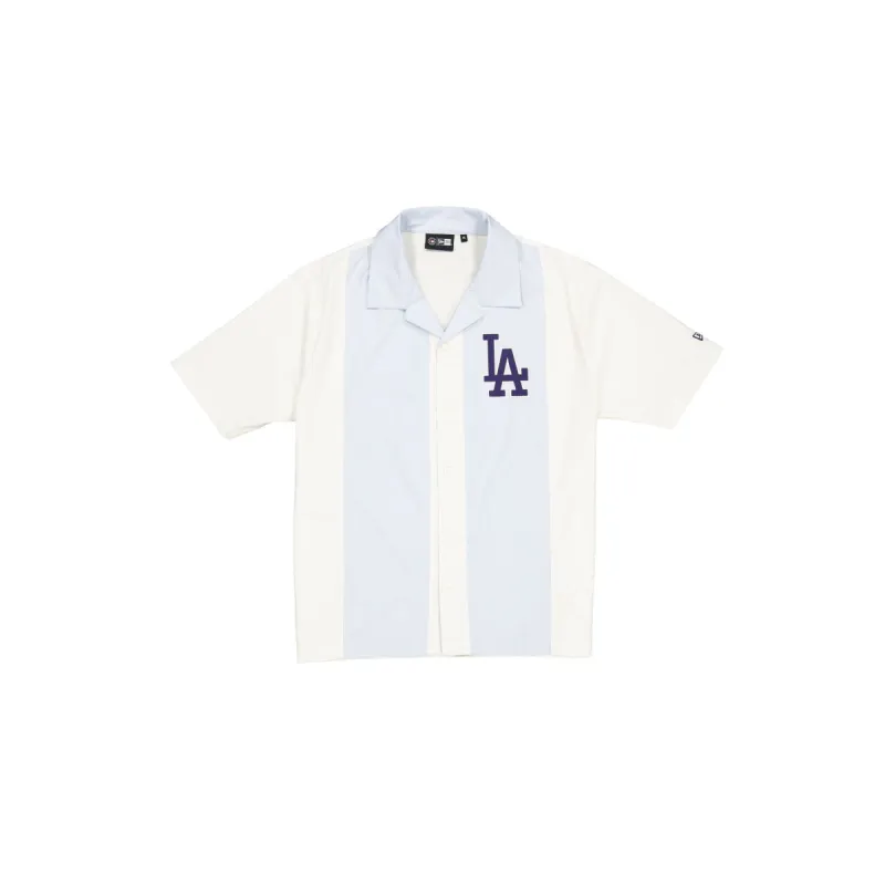 Los Angeles Dodgers Pale Blue Stripe Revere T-Shirt sold by New Era