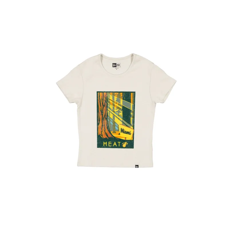 Miami Heat 2025 All-Star Game Victory Grove Women's Stone T-Shirt sold by New Era