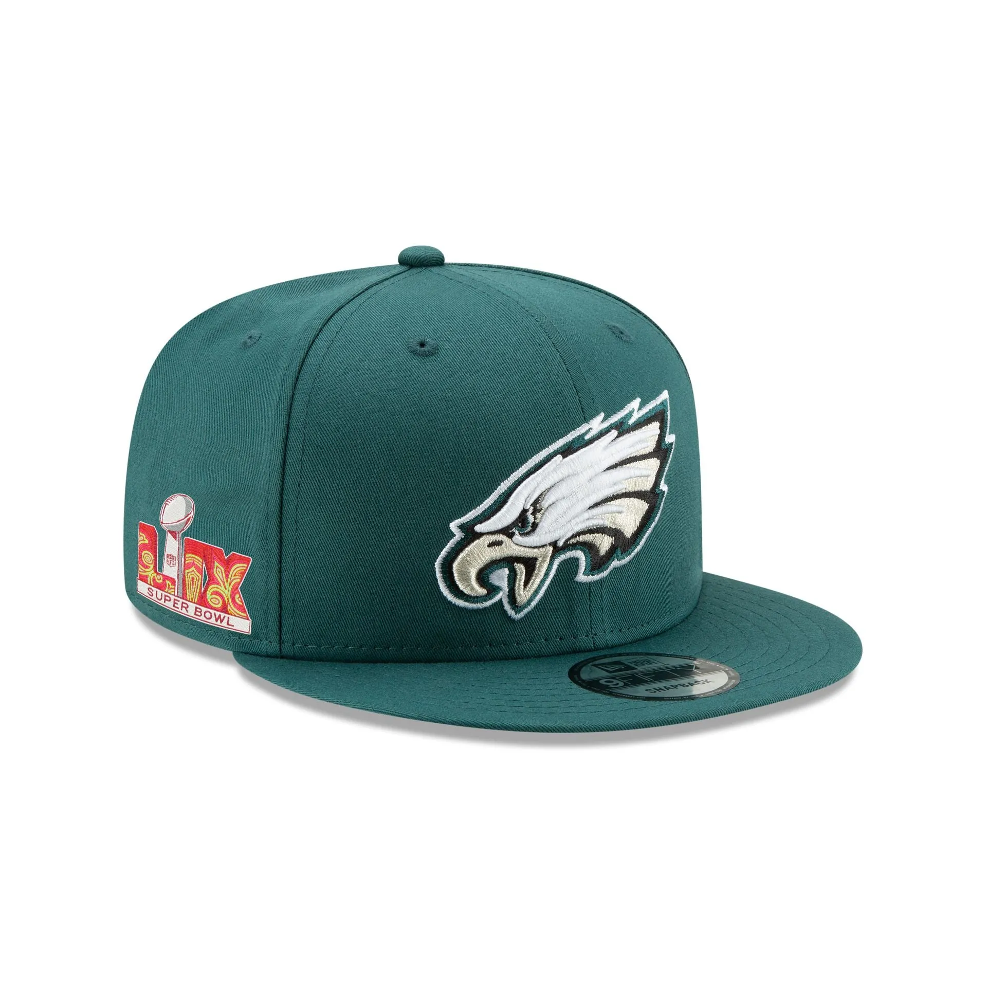 Philadelphia Eagles Super Bowl LIX Participation Side Patch 9FIFTY Snapback Hat sold by New Era