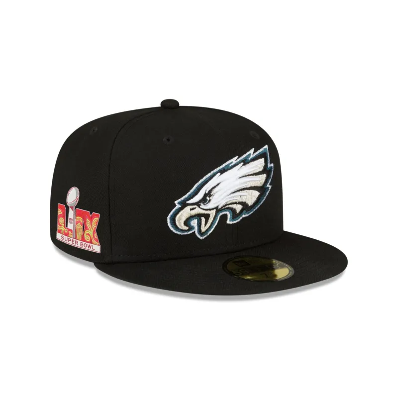 Philadelphia Eagles Super Bowl LIX Participation Side Patch 59FIFTY Fitted Hat sold by New Era