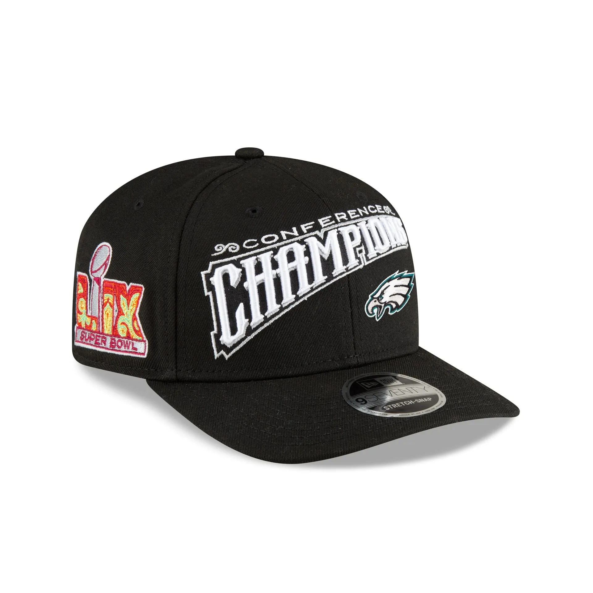 Philadelphia Eagles 2024 Conference Champions Locker Room 9SEVENTY Stretch-Snap Hat sold by New Era