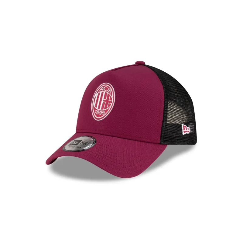 AC Milan Seasonal Dark Red 9FORTY A-Frame Trucker Hat made by New Era