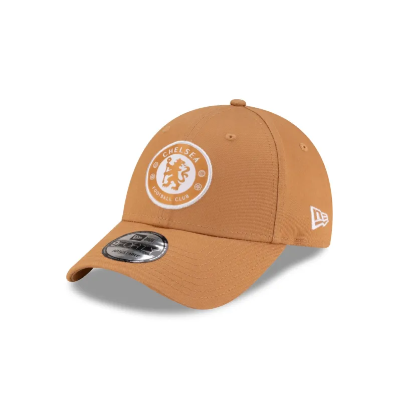 Chelsea FC Lion Crest Seasonal Desert Sand 9FORTY Adjustable Hat sold by New Era