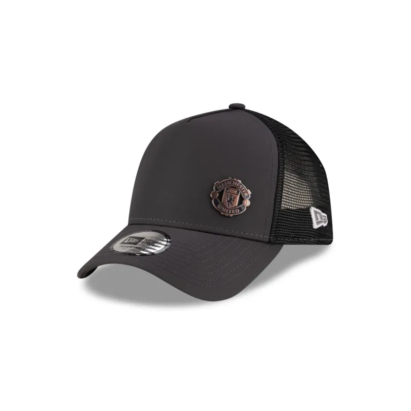 Manchester United FC Bronze Emblem 9FORTY A-Frame Trucker Hat made by New Era