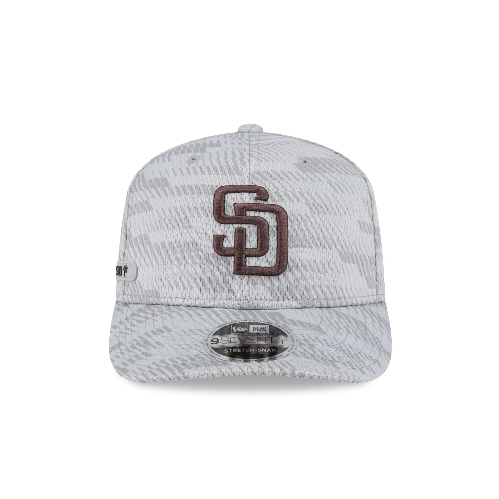 San Diego Padres 2025 Clubhouse Gray 9SEVENTY Stretch-Snap Hat sold by New Era product image thumbnail 2