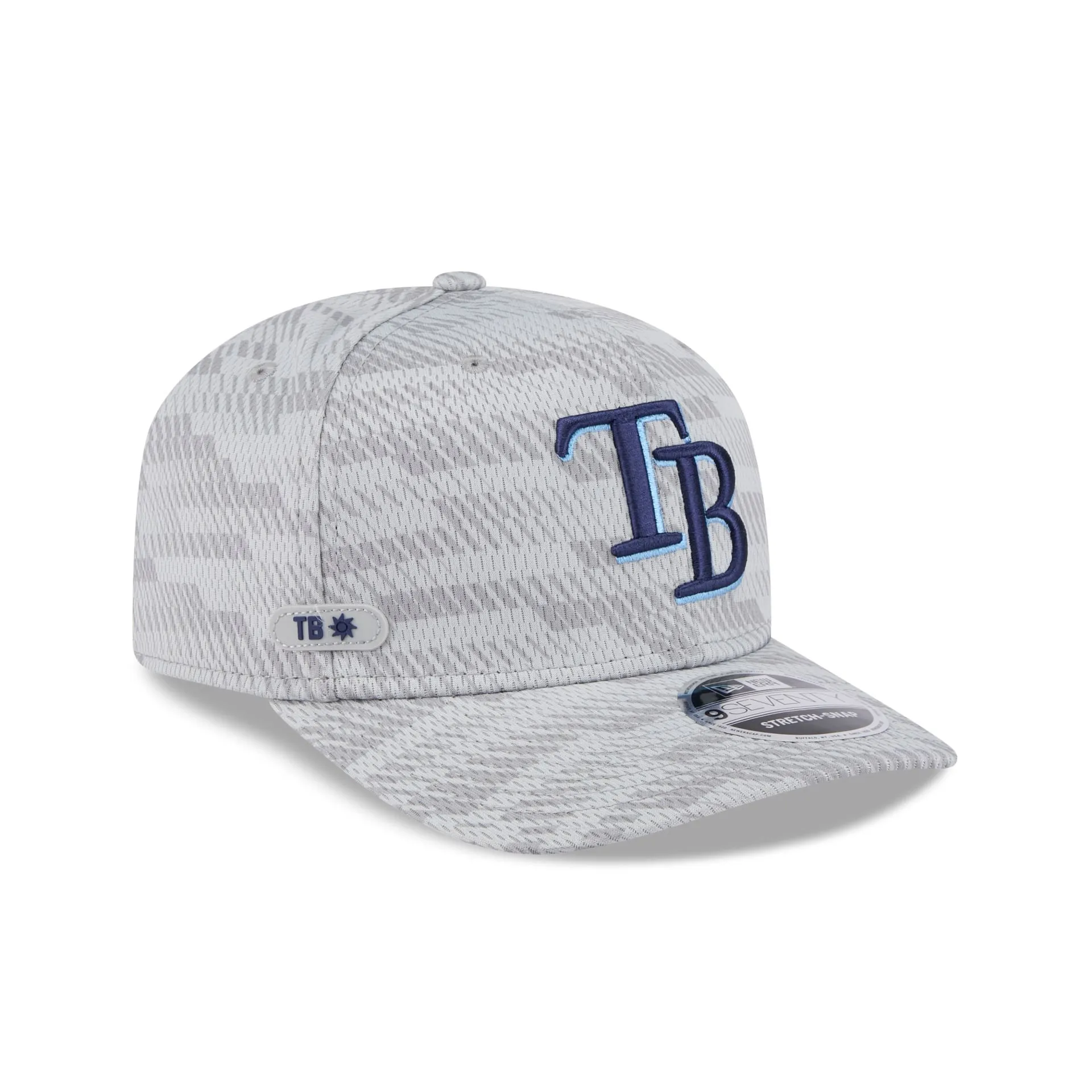 Tampa Bay Rays 2025 Clubhouse Gray 9SEVENTY Stretch-Snap Hat sold by New Era