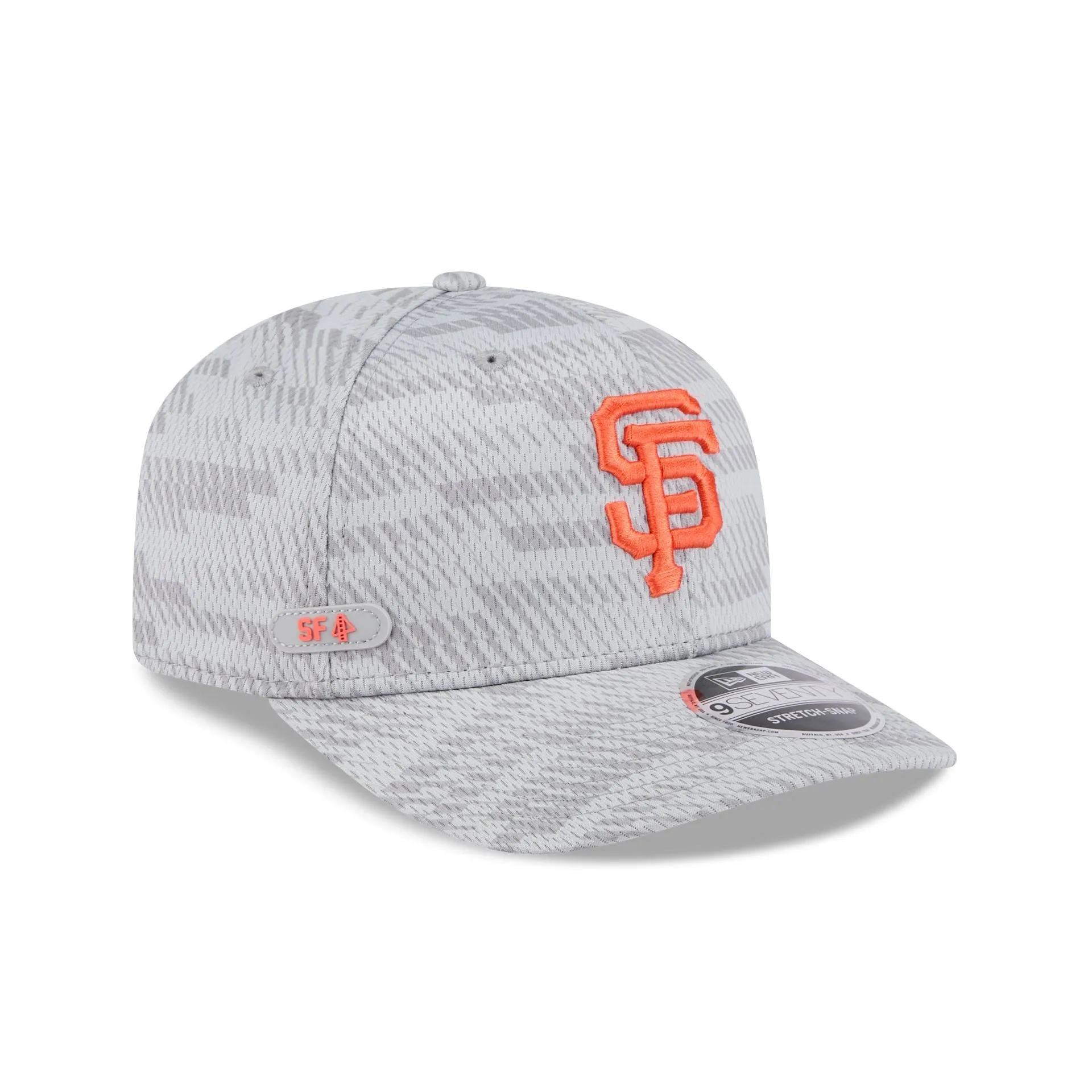 San Francisco Giants 2025 Clubhouse Gray 9SEVENTY Stretch-Snap Hat sold by New Era