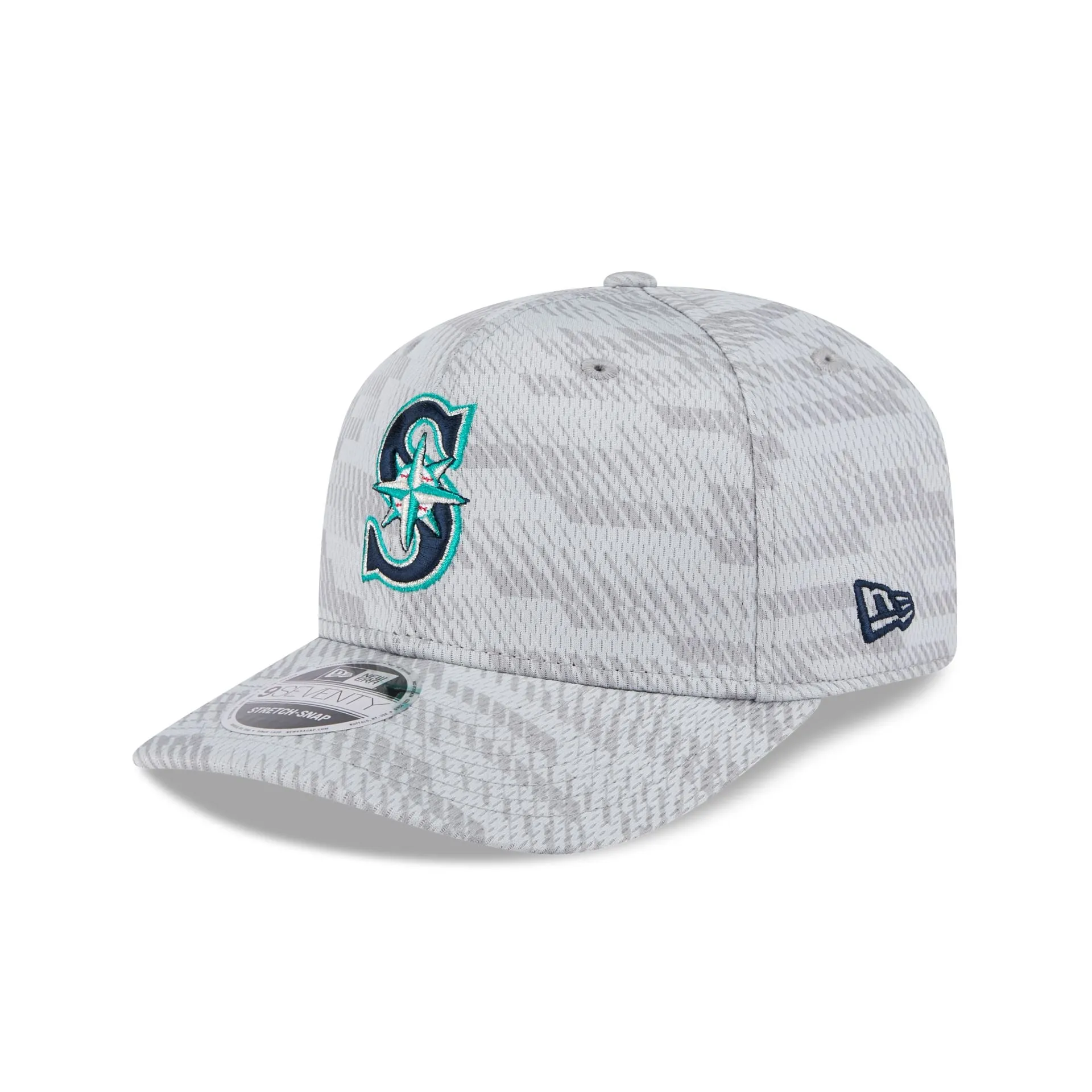 Seattle Mariners 2025 Clubhouse Gray 9SEVENTY Stretch-Snap Hat sold by New Era product image thumbnail 3