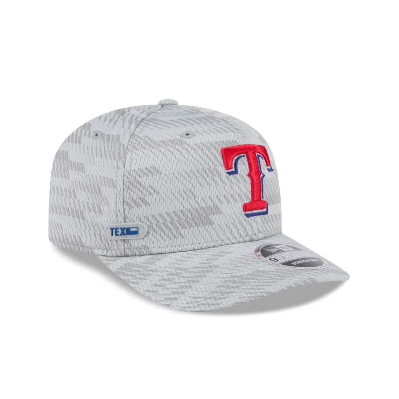 Texas Rangers 2025 Clubhouse Gray 9SEVENTY Stretch-Snap Hat sold by New Era