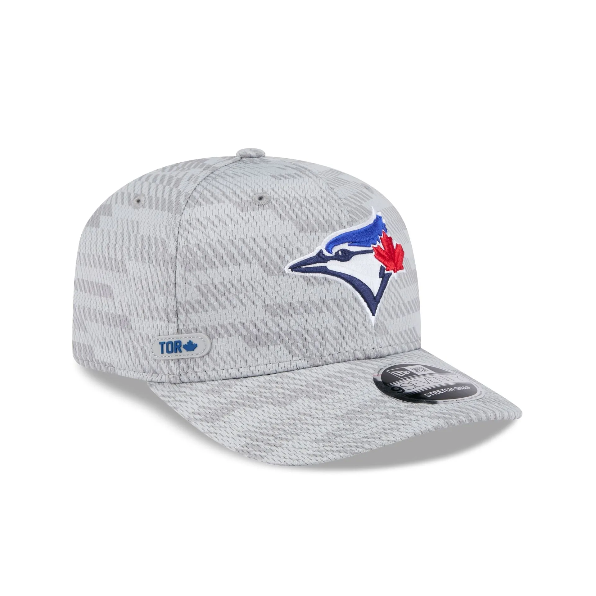 Toronto Blue Jays 2025 Clubhouse Gray 9SEVENTY Stretch-Snap Hat sold by New Era